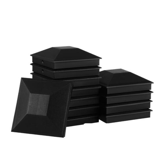 11 Fence Post Caps Black 4"x4"(Actual inside sz 3.5" x 3.5")includes screws NEW - Picture 3 of 4